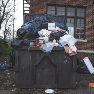 Piles of garbage.